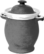 Clay pot for storing white gold ormus